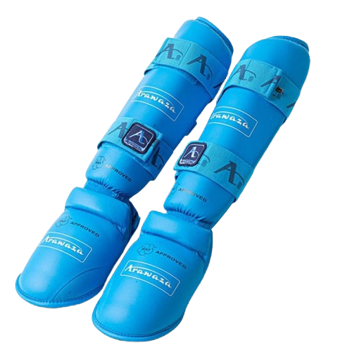 Espinilleras con Empeineras Azules Aprobadas