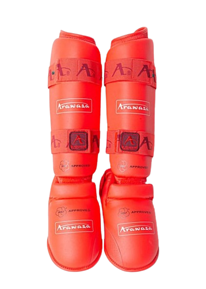 Espinilleras con Empeineras Rojas Aprobadas